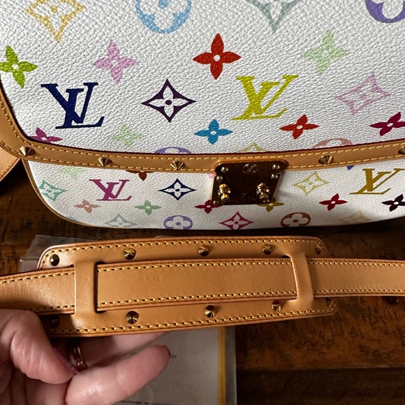 Rare 🦄Louis Vuitton Multicolor White Sologne - Picture 6 of 12